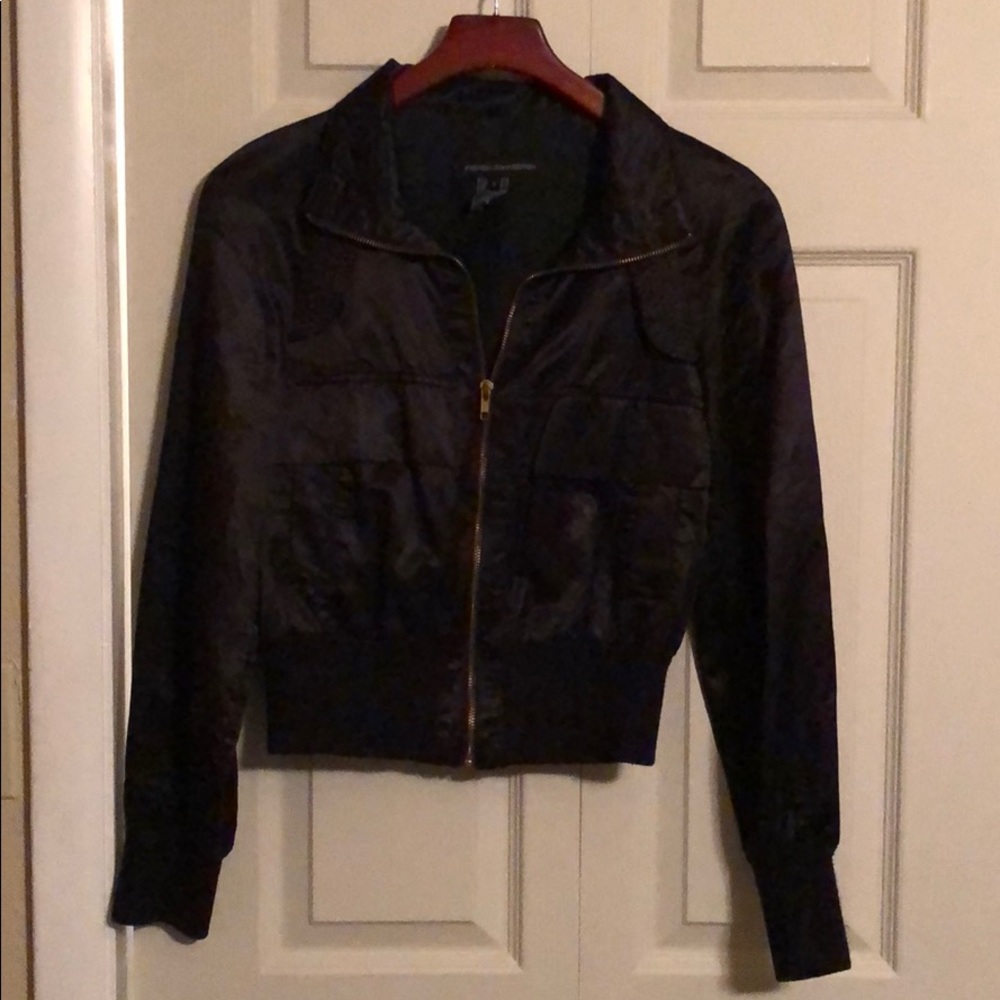 French Connection Black satin bomber jacket